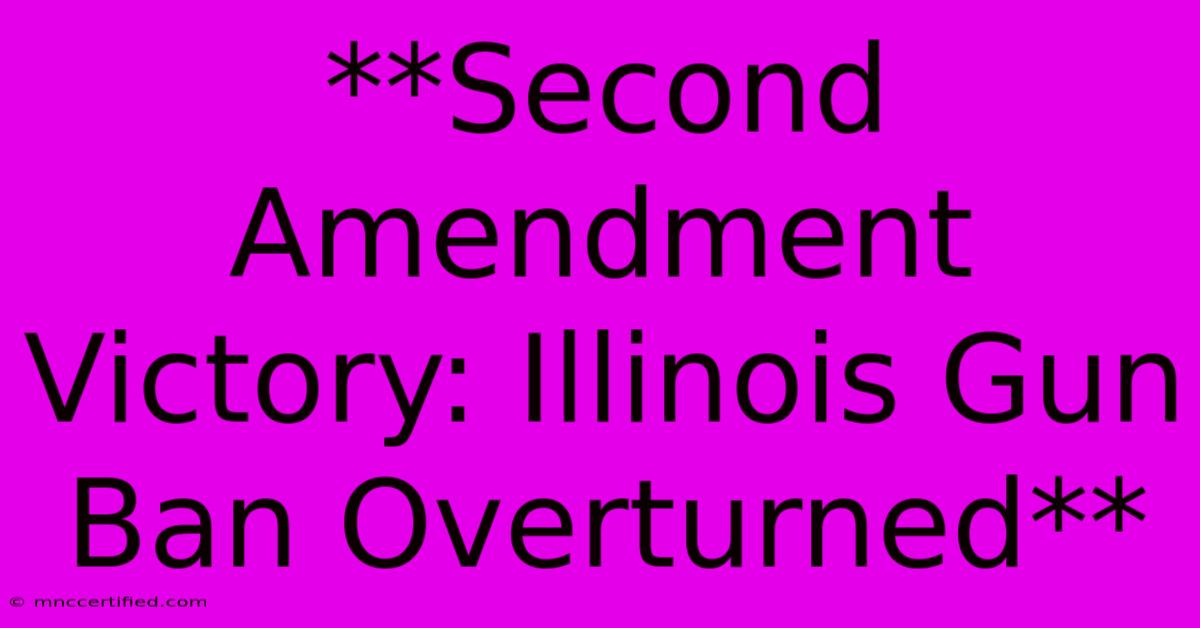 **Second Amendment Victory: Illinois Gun Ban Overturned**