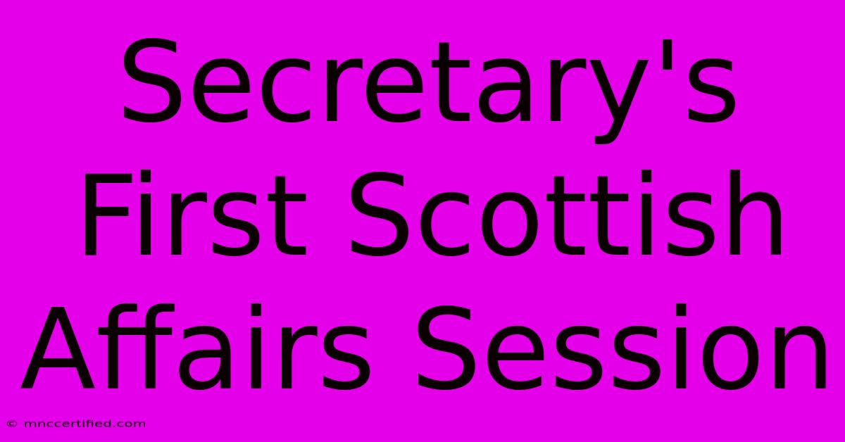 Secretary's First Scottish Affairs Session