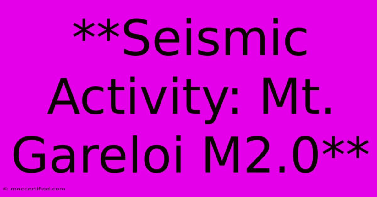 **Seismic Activity: Mt. Gareloi M2.0**