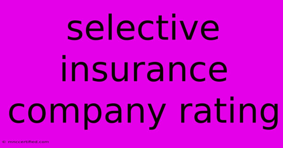 Selective Insurance Company Rating