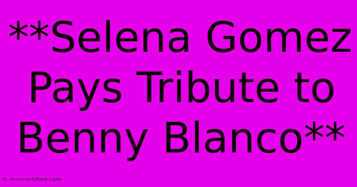 **Selena Gomez Pays Tribute To Benny Blanco**