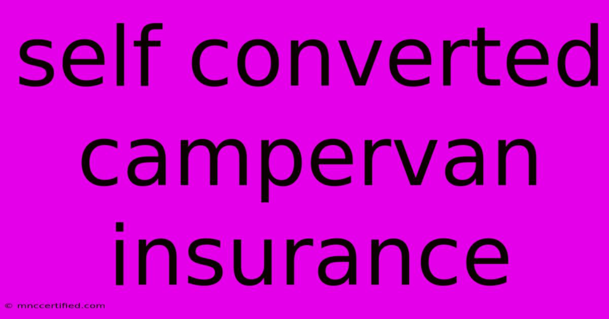 Self Converted Campervan Insurance