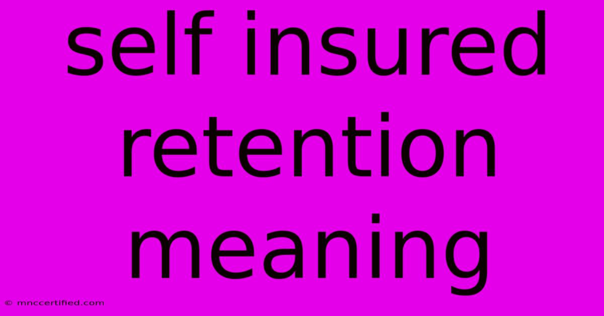 Self Insured Retention Meaning