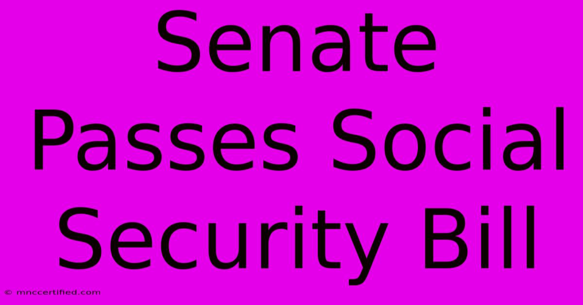 Senate Passes Social Security Bill