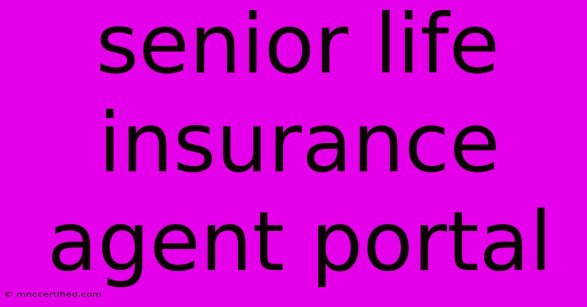 Senior Life Insurance Agent Portal