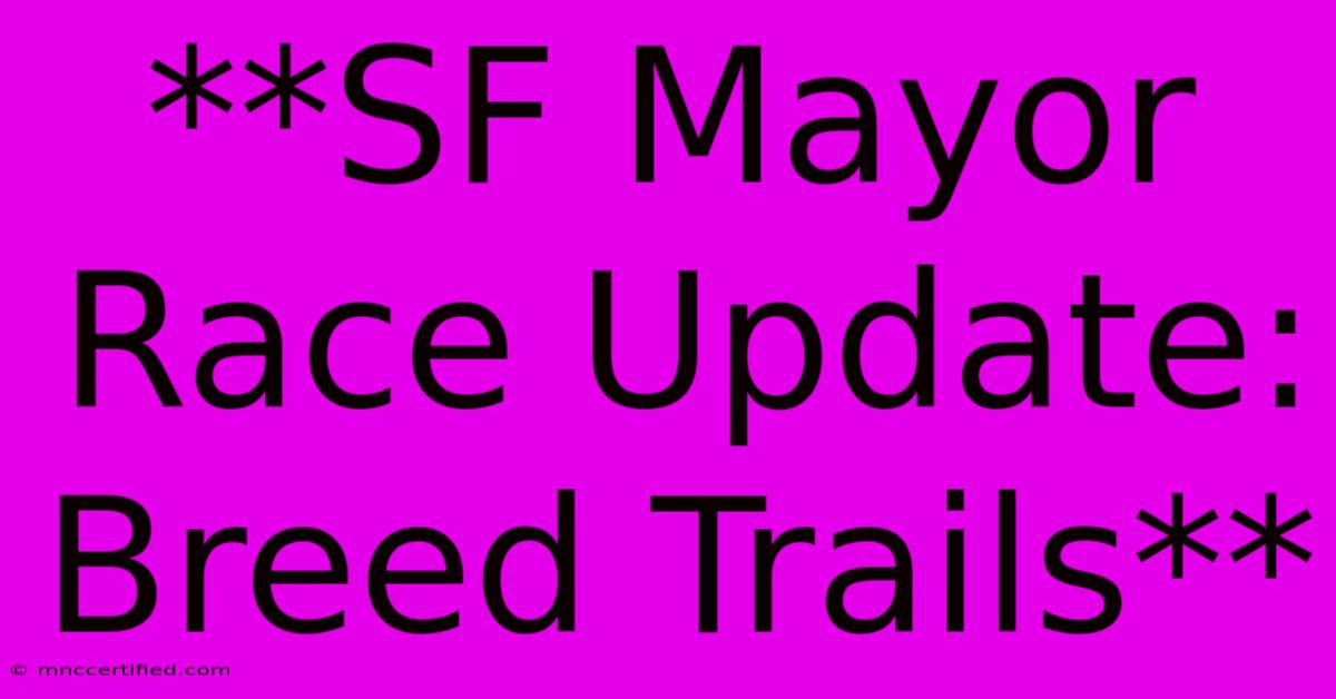 **SF Mayor Race Update: Breed Trails**