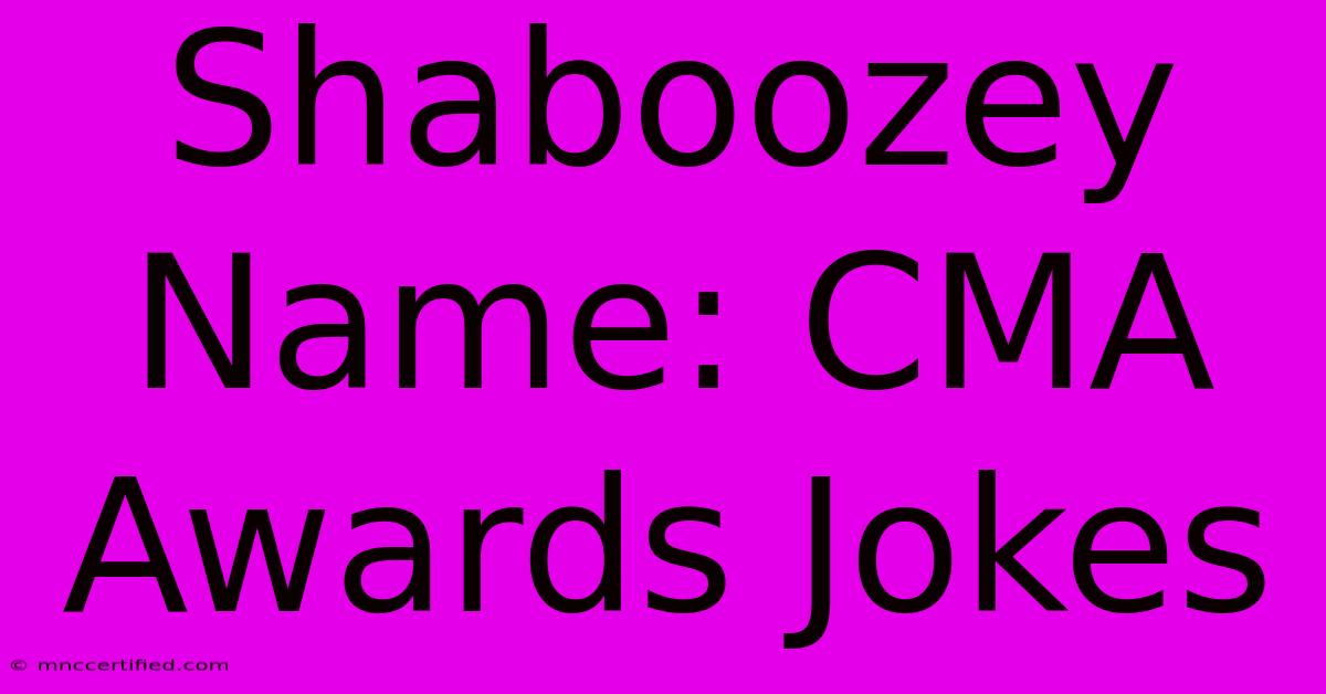 Shaboozey Name: CMA Awards Jokes