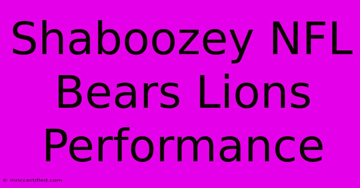 Shaboozey NFL Bears Lions Performance