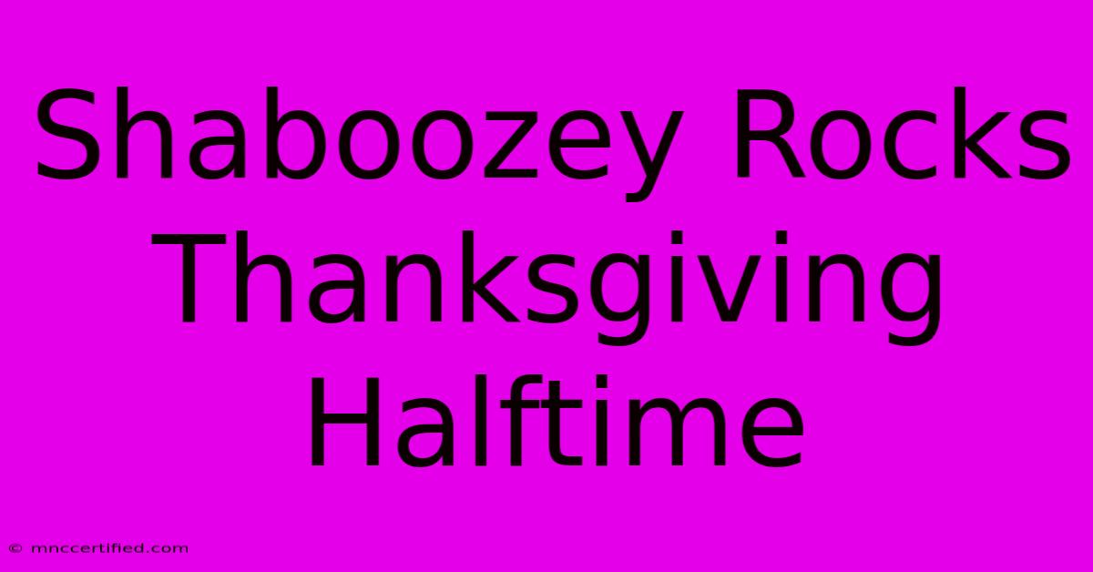 Shaboozey Rocks Thanksgiving Halftime