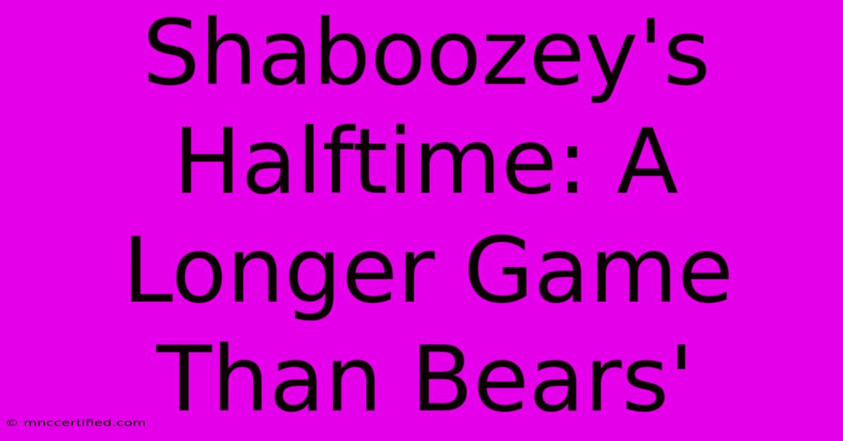 Shaboozey's Halftime: A Longer Game Than Bears'