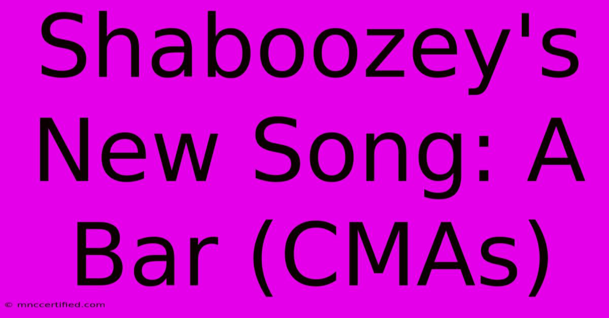 Shaboozey's New Song: A Bar (CMAs)