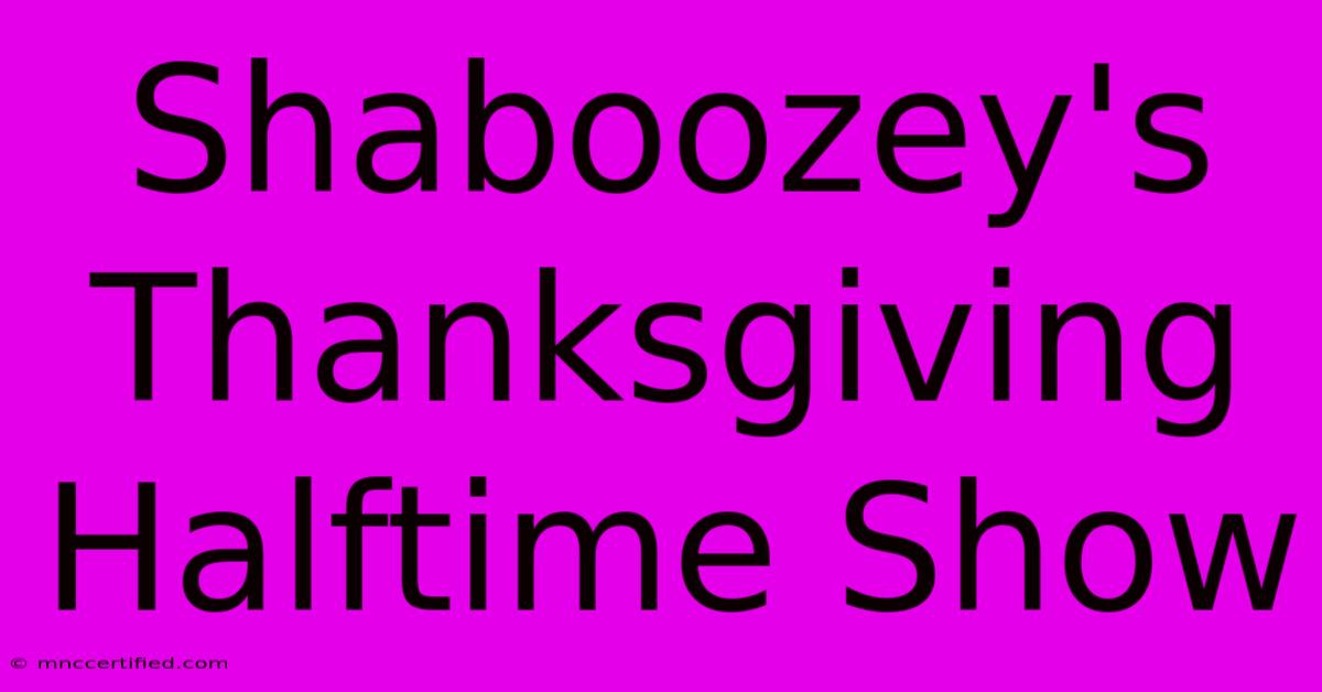 Shaboozey's Thanksgiving Halftime Show