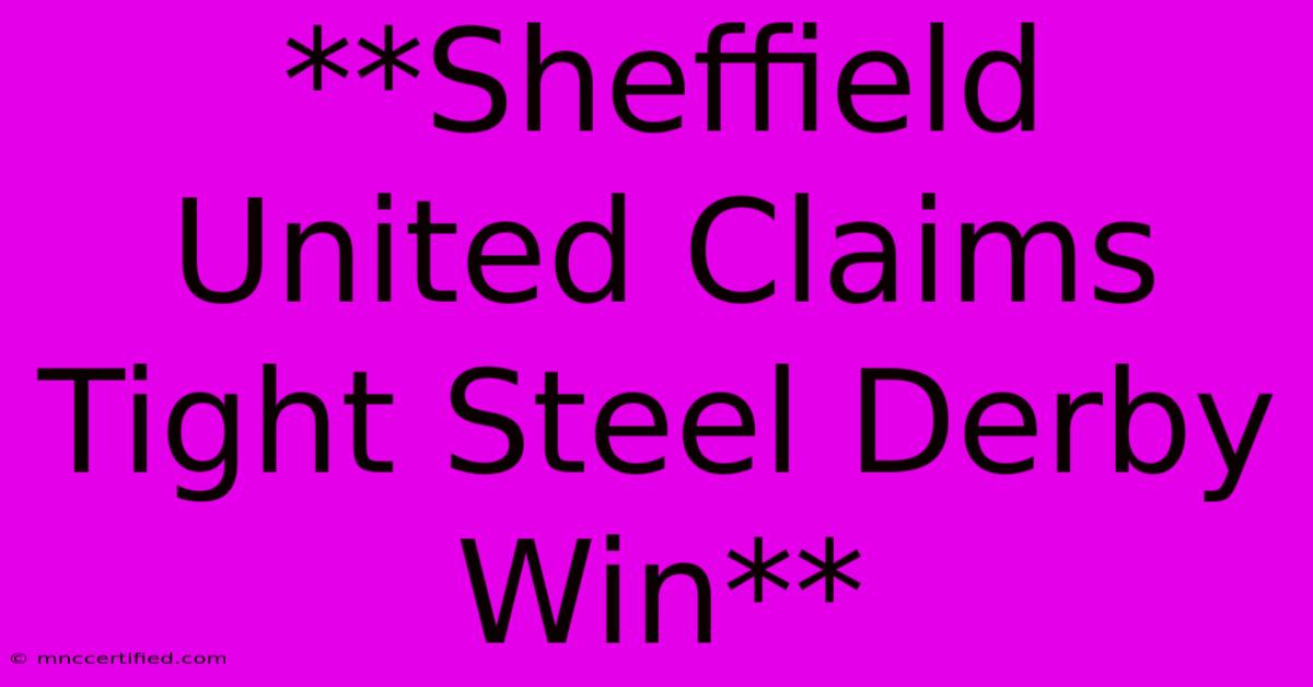 **Sheffield United Claims Tight Steel Derby Win**