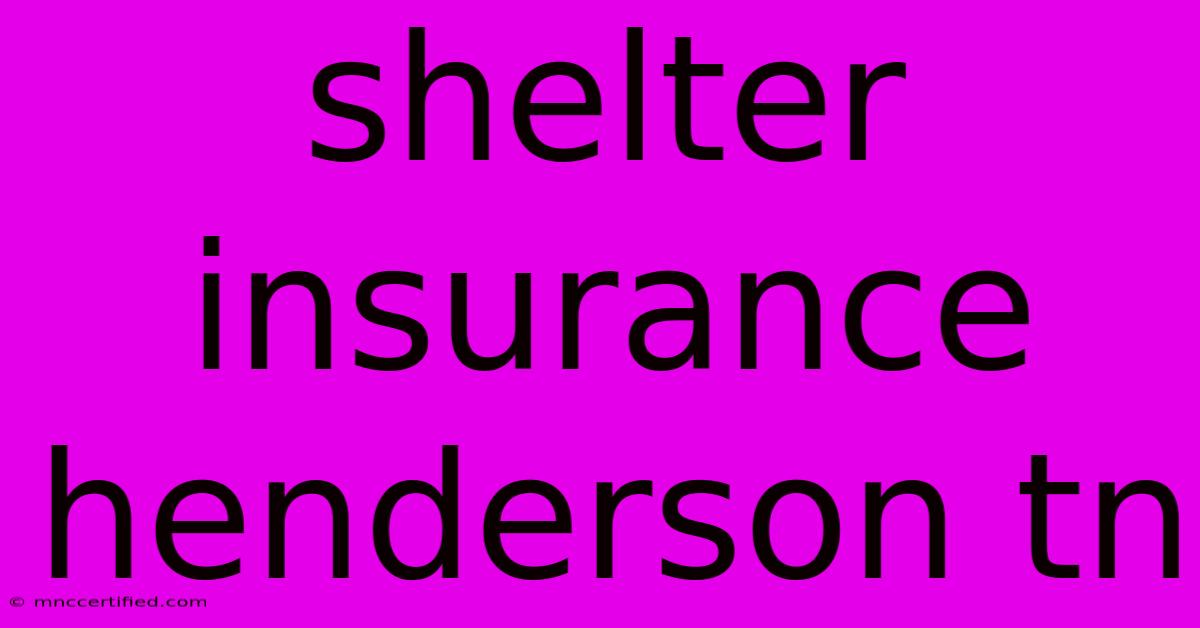 Shelter Insurance Henderson Tn