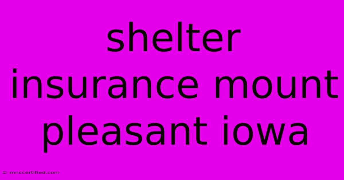 Shelter Insurance Mount Pleasant Iowa