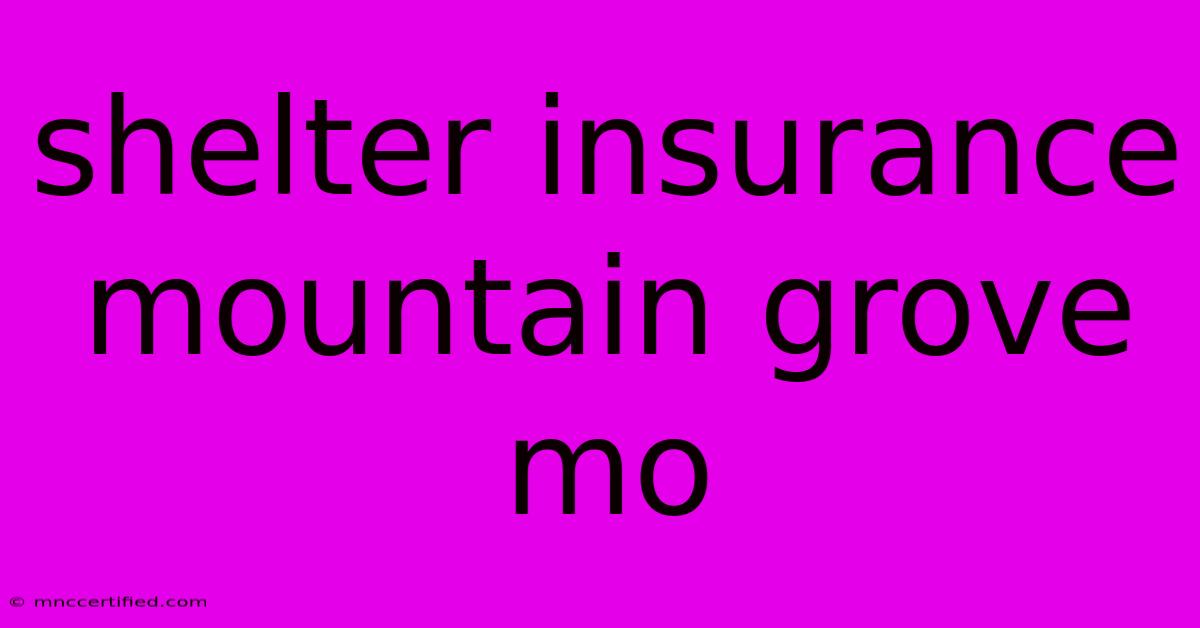 Shelter Insurance Mountain Grove Mo