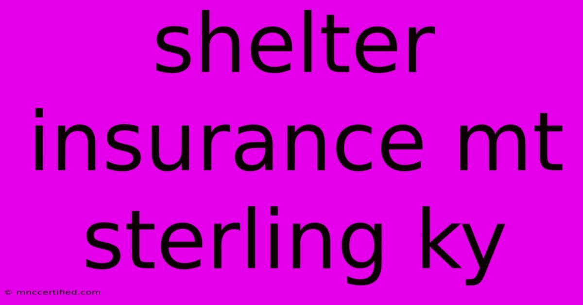 Shelter Insurance Mt Sterling Ky