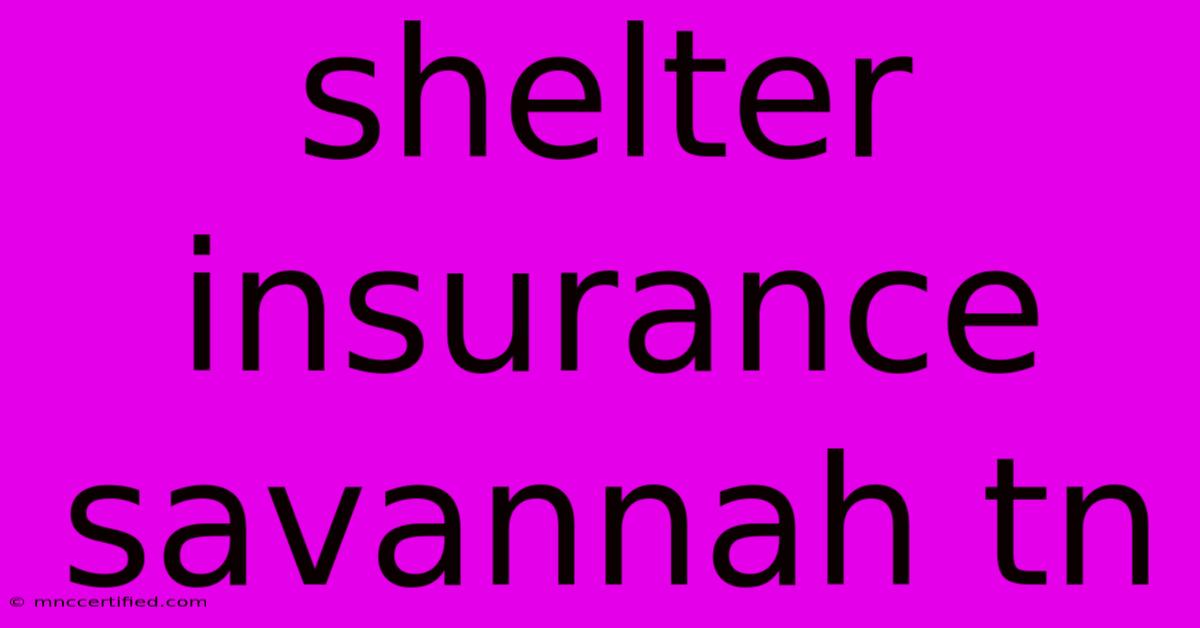 Shelter Insurance Savannah Tn