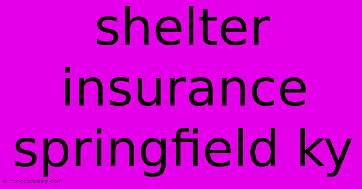 Shelter Insurance Springfield Ky