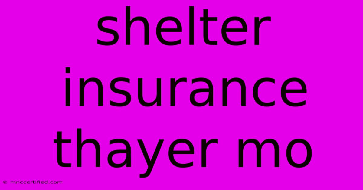 Shelter Insurance Thayer Mo