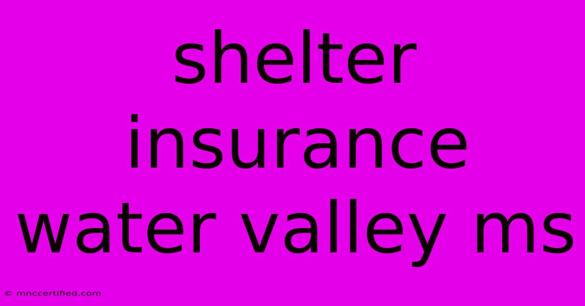 Shelter Insurance Water Valley Ms