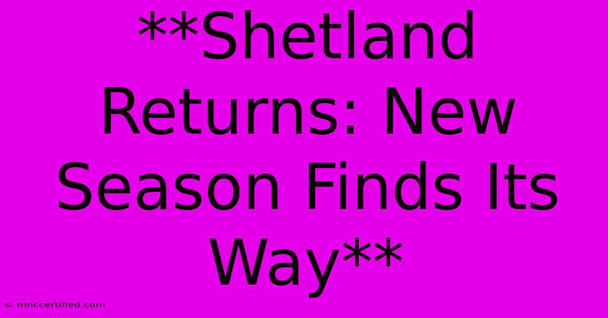 **Shetland Returns: New Season Finds Its Way**