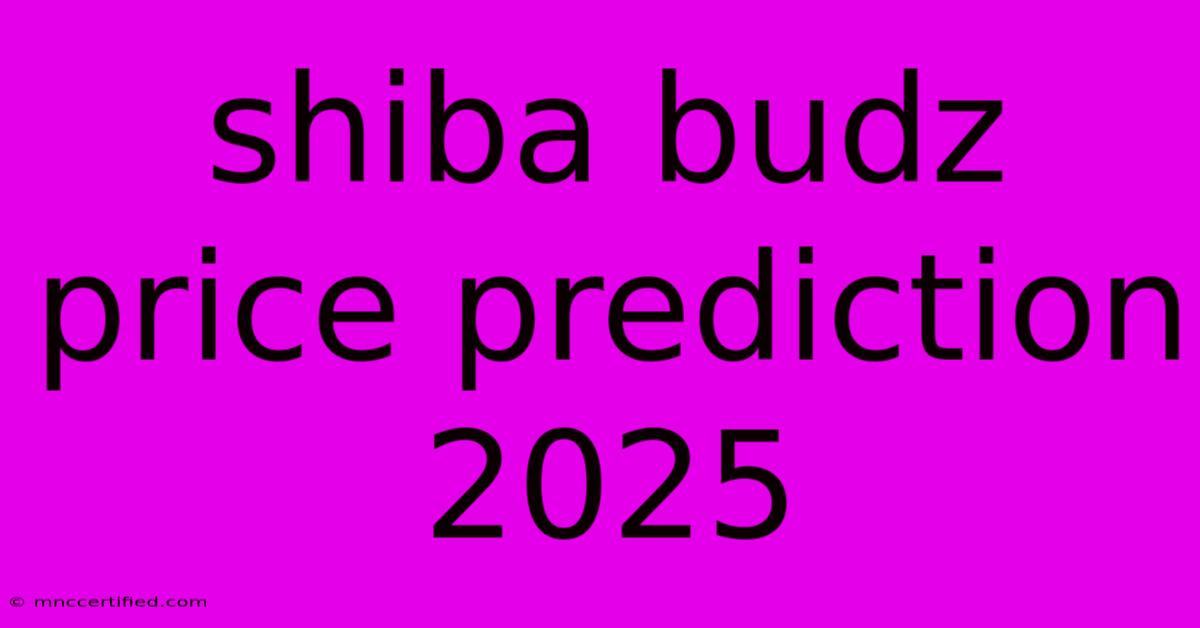 Shiba Budz Price Prediction 2025