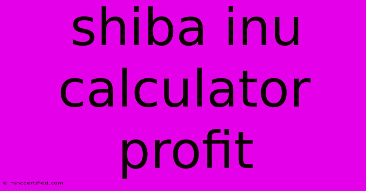 Shiba Inu Calculator Profit