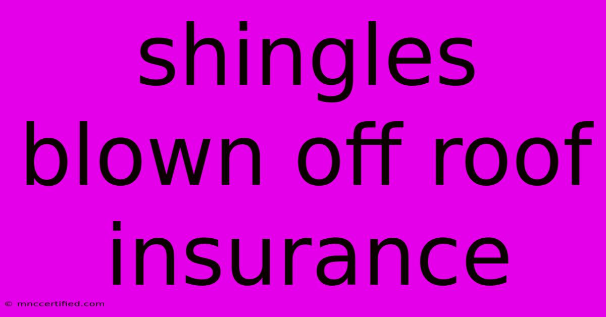 Shingles Blown Off Roof Insurance