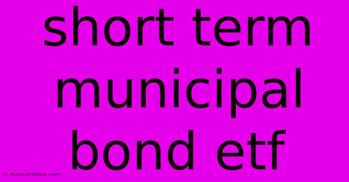 Short Term Municipal Bond Etf