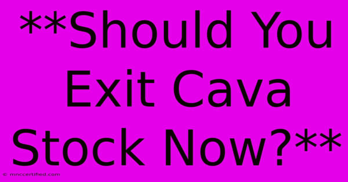 **Should You Exit Cava Stock Now?**