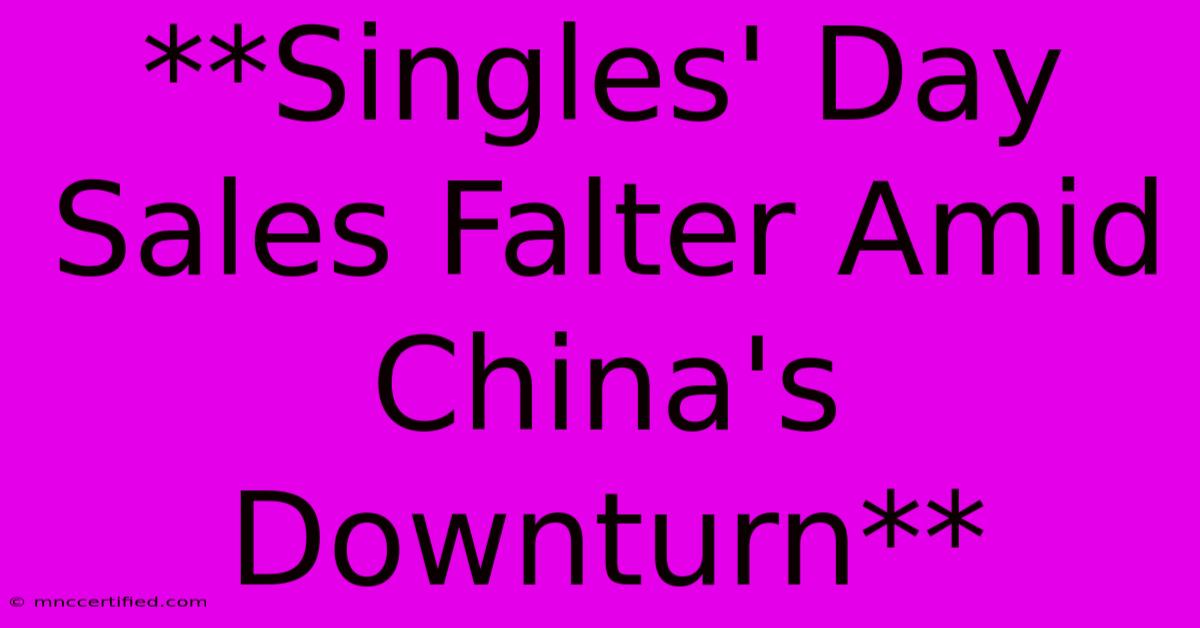 **Singles' Day Sales Falter Amid China's Downturn**