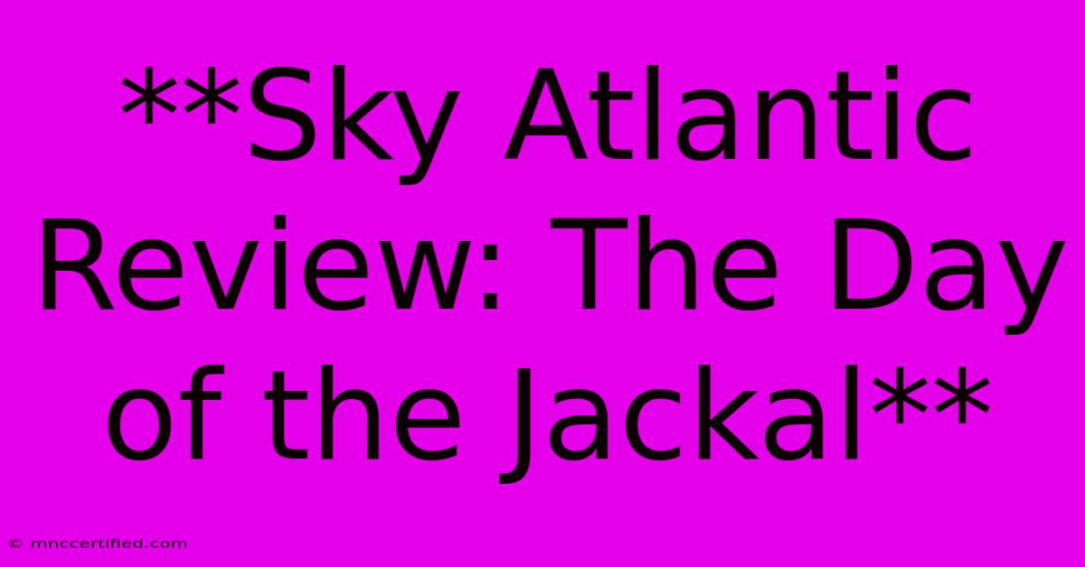 **Sky Atlantic Review: The Day Of The Jackal**