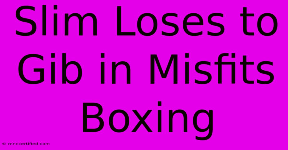 Slim Loses To Gib In Misfits Boxing