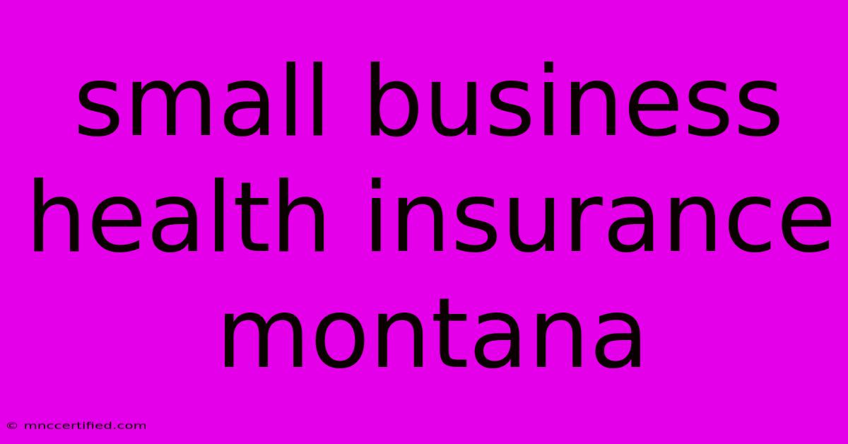 Small Business Health Insurance Montana