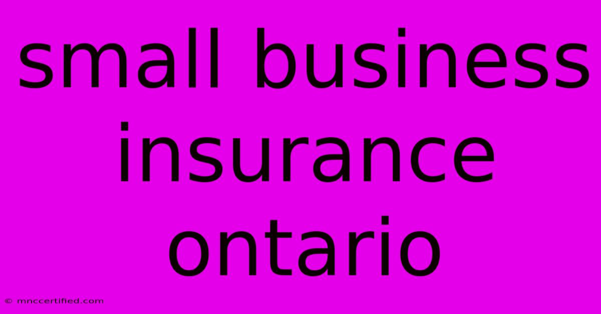 Small Business Insurance Ontario