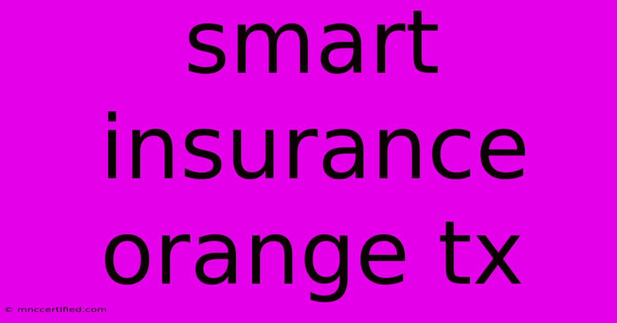 Smart Insurance Orange Tx