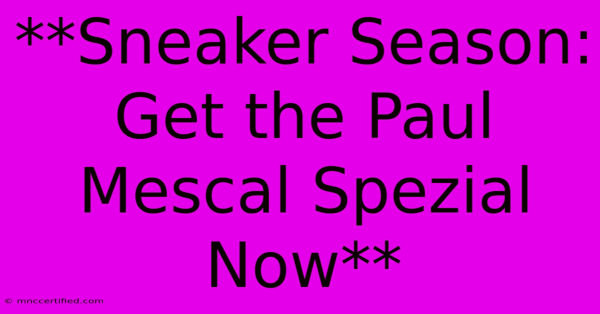 **Sneaker Season: Get The Paul Mescal Spezial Now**