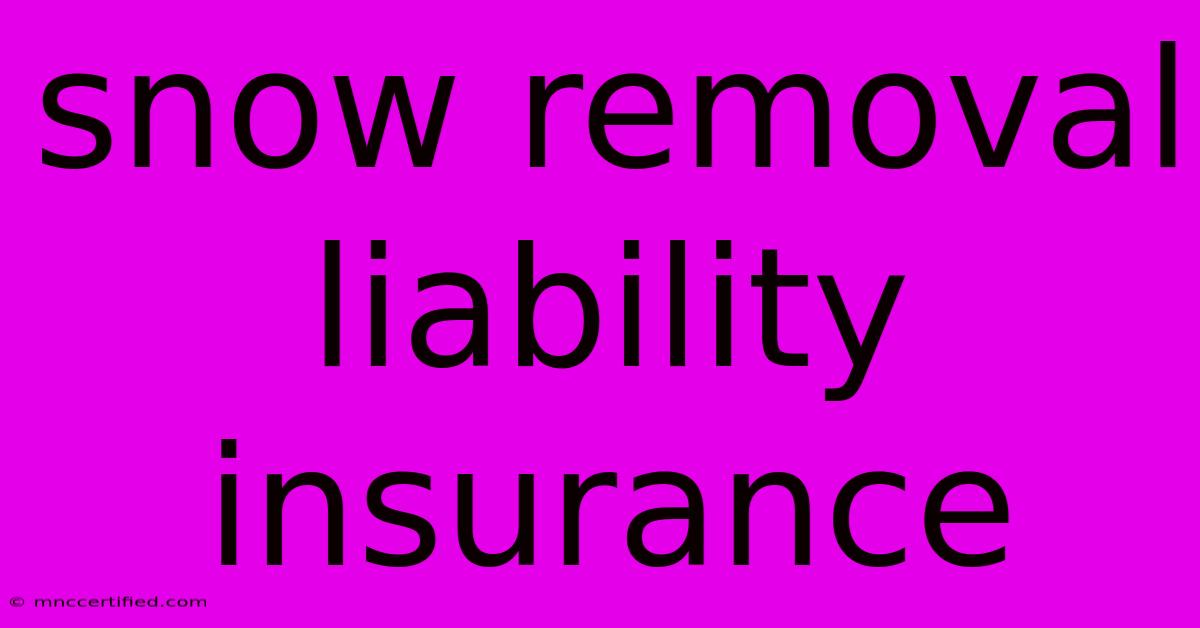 Snow Removal Liability Insurance