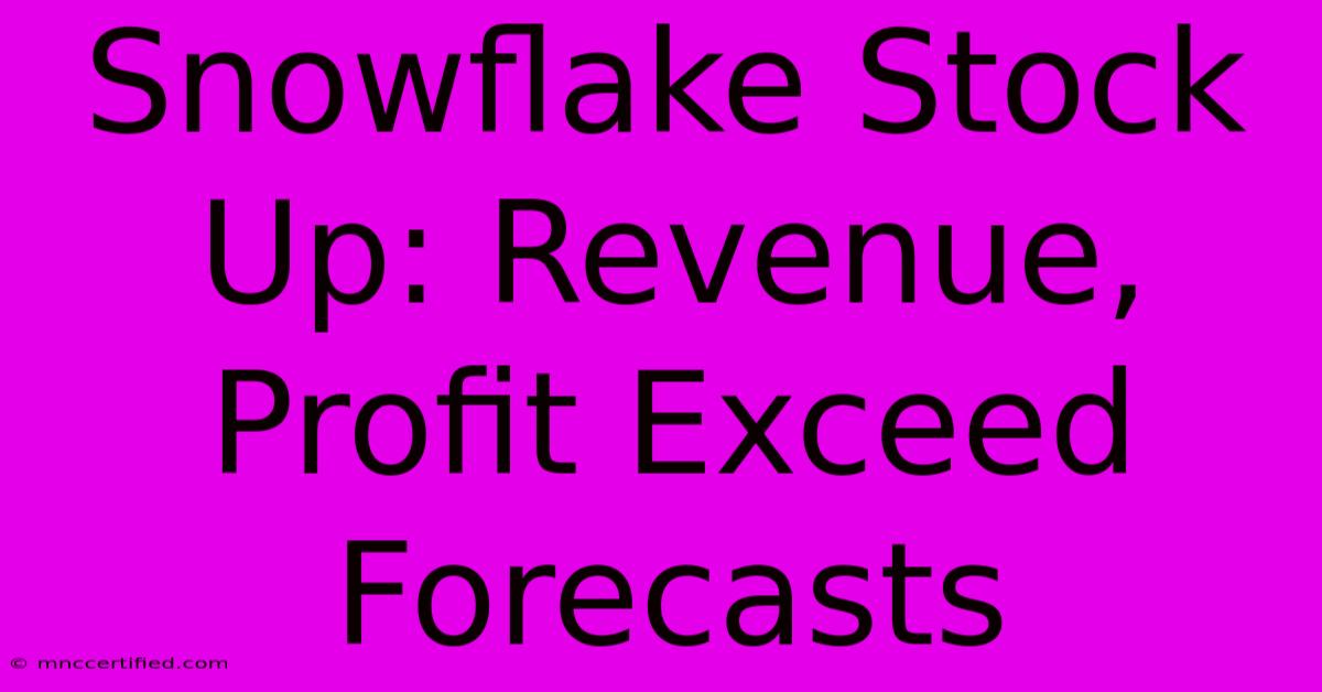 Snowflake Stock Up: Revenue, Profit Exceed Forecasts