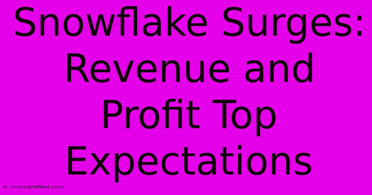 Snowflake Surges: Revenue And Profit Top Expectations