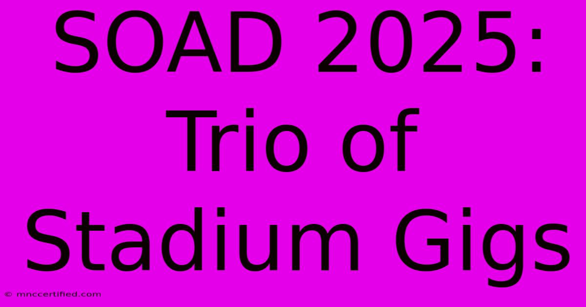 SOAD 2025: Trio Of Stadium Gigs