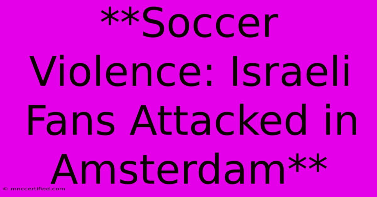 **Soccer Violence: Israeli Fans Attacked In Amsterdam**