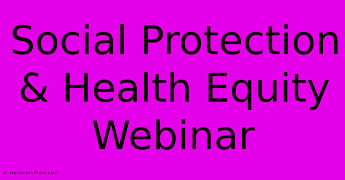 Social Protection & Health Equity Webinar