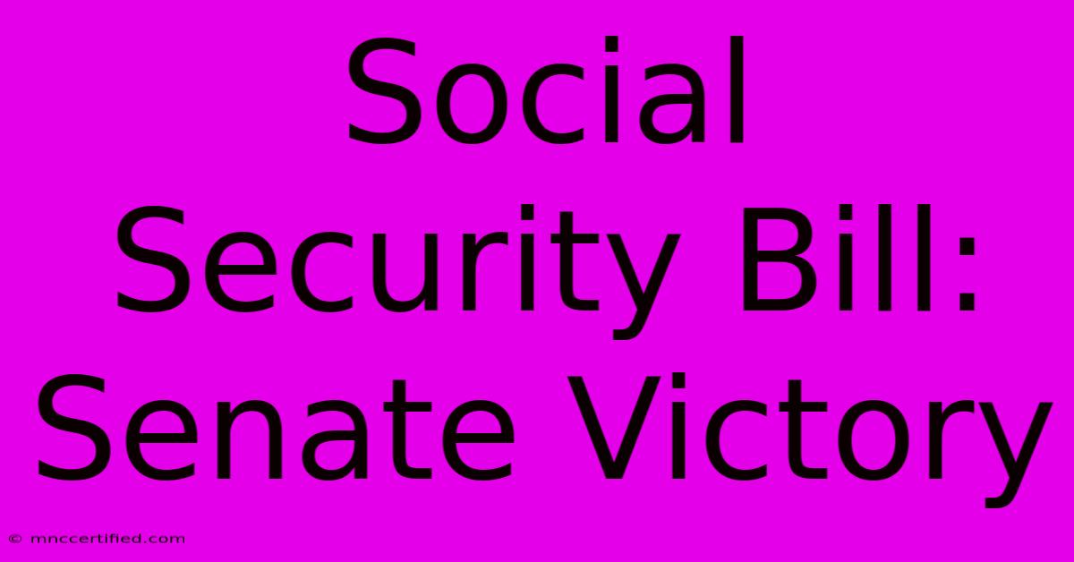 Social Security Bill: Senate Victory