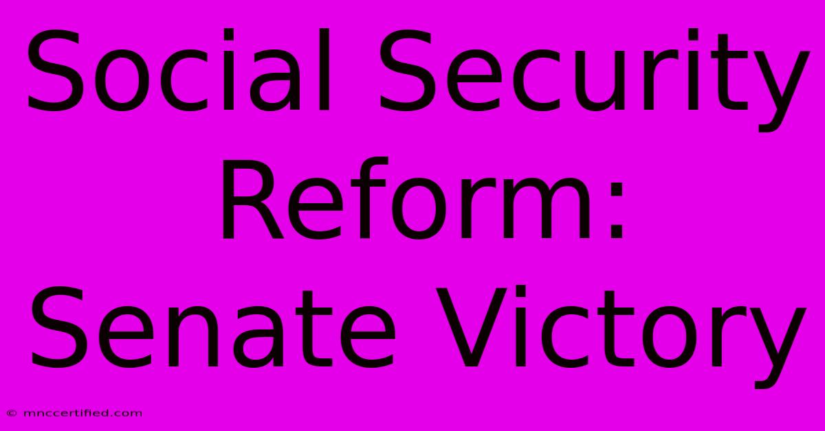 Social Security Reform: Senate Victory