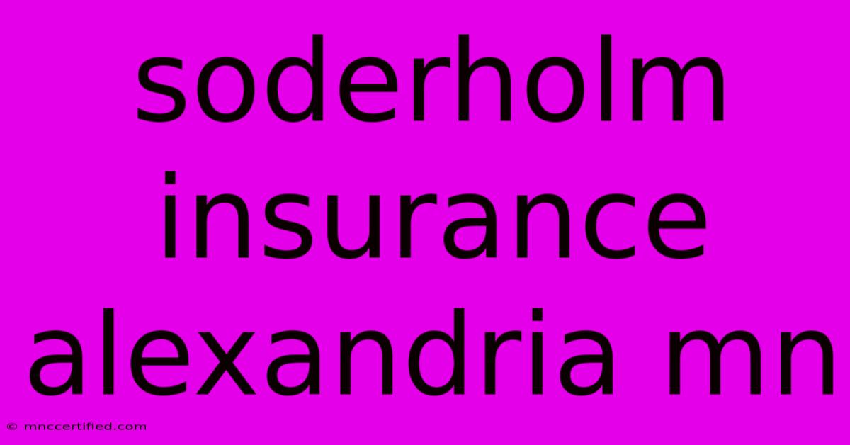 Soderholm Insurance Alexandria Mn