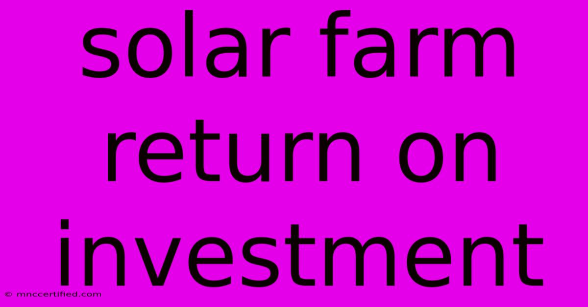 Solar Farm Return On Investment