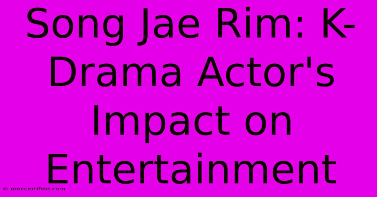 Song Jae Rim: K-Drama Actor's Impact On Entertainment 