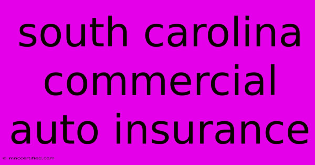 South Carolina Commercial Auto Insurance